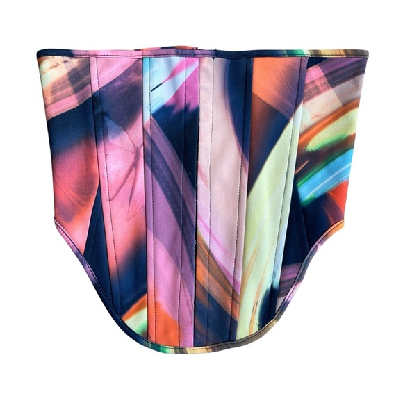 White Fox Boutique Multi Colored Digital Corset Top Women’s Size XS - Picture 1 of 7
